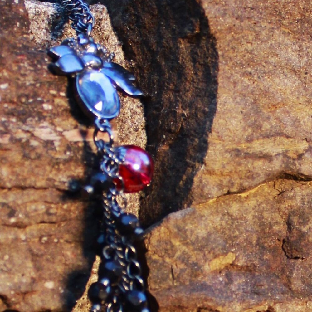 29" Pink and Black Featuring Spider, Bee, and a Black Flower